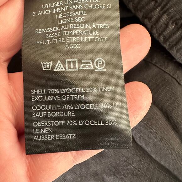 Women's NWT Pilcro Anthropologie Black Boot Tuck Parachute Linen Pants- 29P - Picture 9 of 12